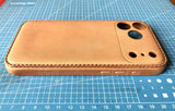 Handmade Original Cowhide Leather iPhone Case for iPhone 17/ iPhone 16/ iPhone 15/ iPhone 14/ iPhone 13, Custom Engraved Leather iPhone Case