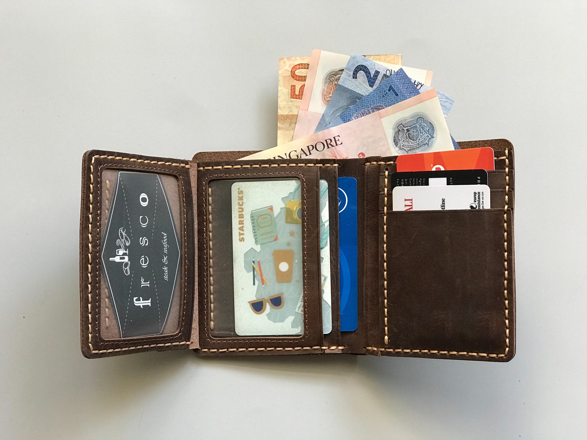 Customized Leather Trifold Wallet