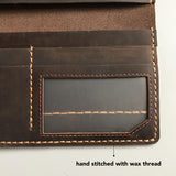 Personalised Crazy Horse Leather Wallet with Multi Card Slots, Slim Long Wallet