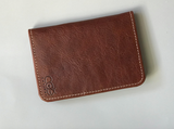 Handmade Custom Cowhide Leather Passport Holder, Slim Leather Wallet with SIM Card Slot