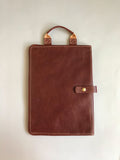 Handmade Stylish Slim Genuine Cowhide Leather Briefcase, Leather Business Portfolio/ iPad Holder/ Laptop Case