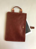 Handmade Stylish Slim Genuine Cowhide Leather Briefcase, Leather Business Portfolio/ iPad Holder/ Laptop Case