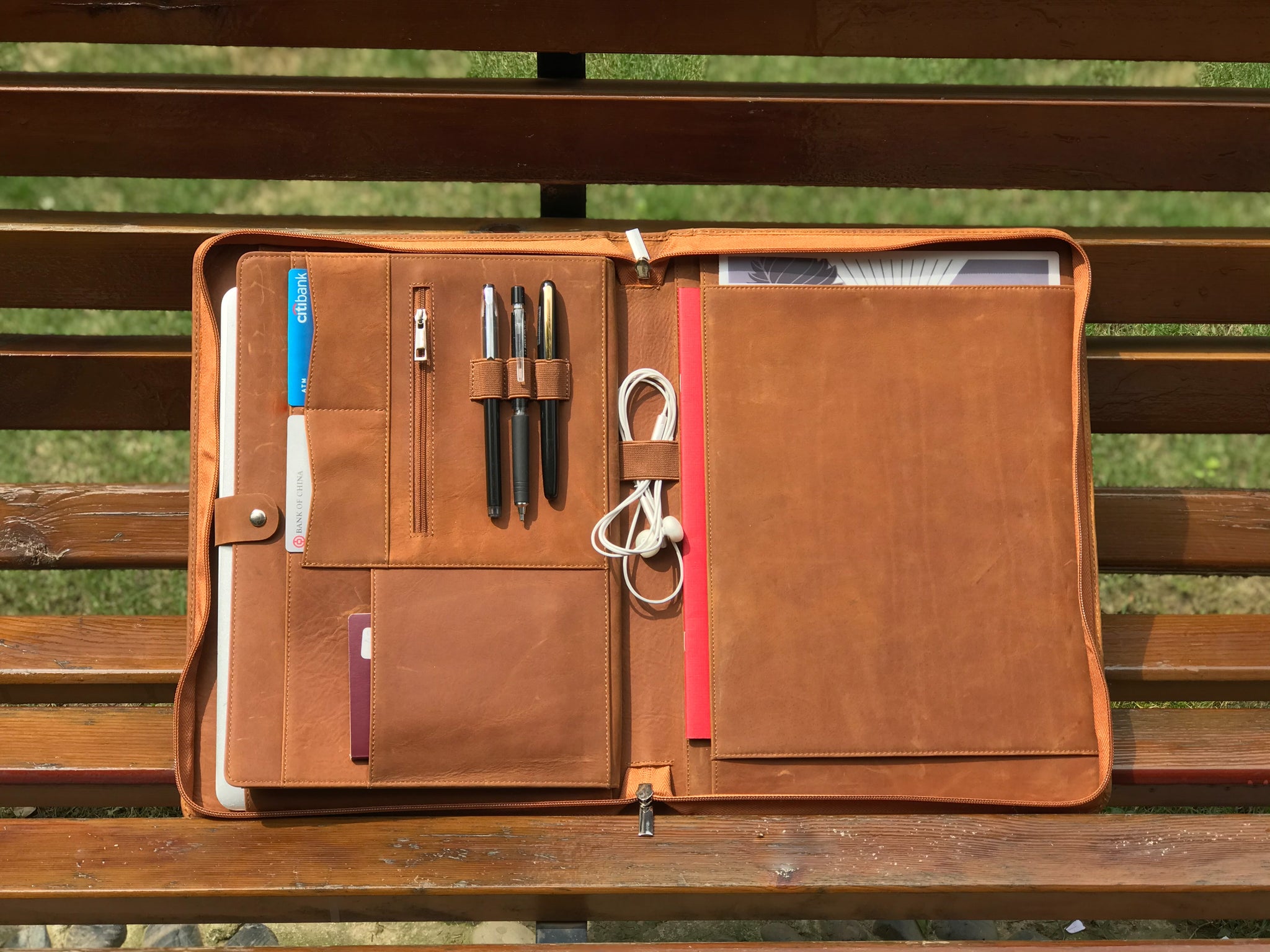 Genuine Leather Business Portfolio, Personal Organizer, Luxury Leather