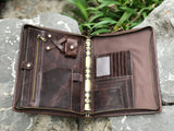 Genuine Leather Portfolio, Zipper Business Organizer, Padfolio for Legal Paper/ A4 Letter Size Notepad/ MacBook