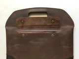 Handmade Minimalist Slim Genuine Cowhide Leather Briefcase, Leather Business Portfolio/ Handbag/ iPad Holder/ Laptop Case