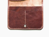 Handmade Custom Cowhide Leather Passport Holder, Slim Leather Wallet with SIM Card Slot