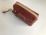 Handmade Personalised Genuine Cowhide Leather Travel Organiser, Charger/ Accessories Holder, Dopp Kit