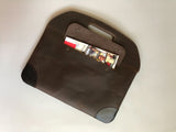 Handmade Minimalist Slim Genuine Cowhide Leather Briefcase, Leather Business Portfolio/ Handbag/ iPad Holder/ Laptop Case