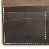 Personalised Crazy Horse Leather Wallet with Multi Card Slots, Slim Long Wallet