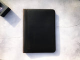 Distressed Vintage Leather 3 Ring Binder with Clipboard