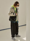 Cool Nylon Crossbody Messenger Bag with Green Straps, Satchel Shoulder bag, Laptop Bags Bookbag 15.6, Unisex