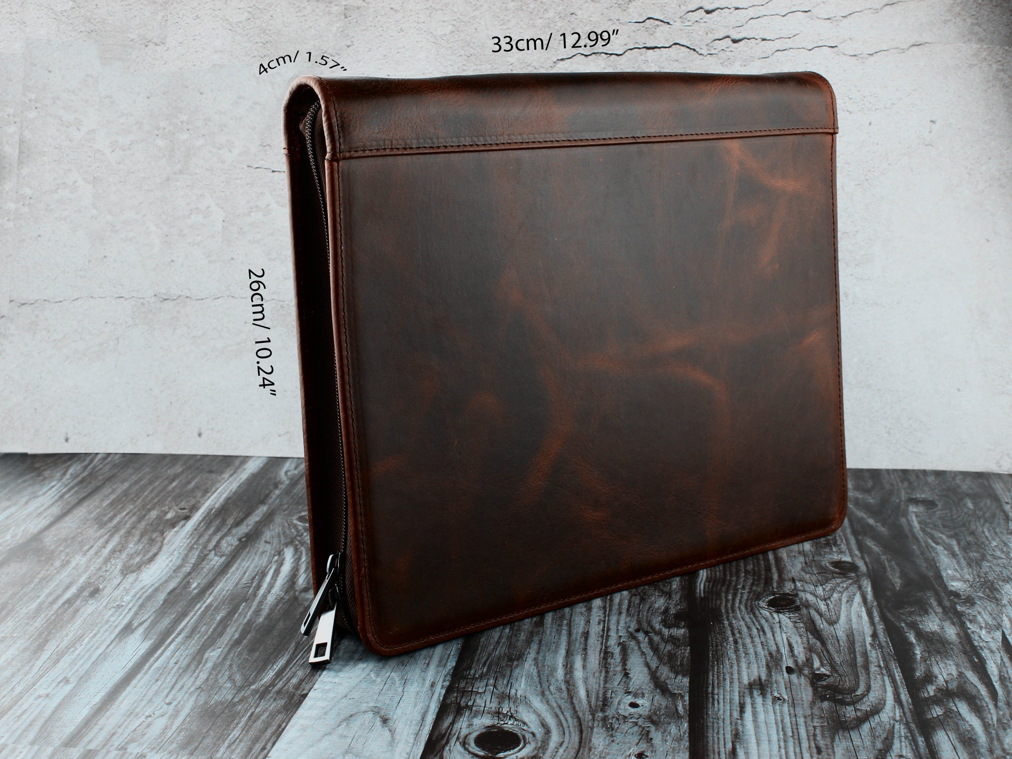 Organizer for women, personalised leather portfolio, document