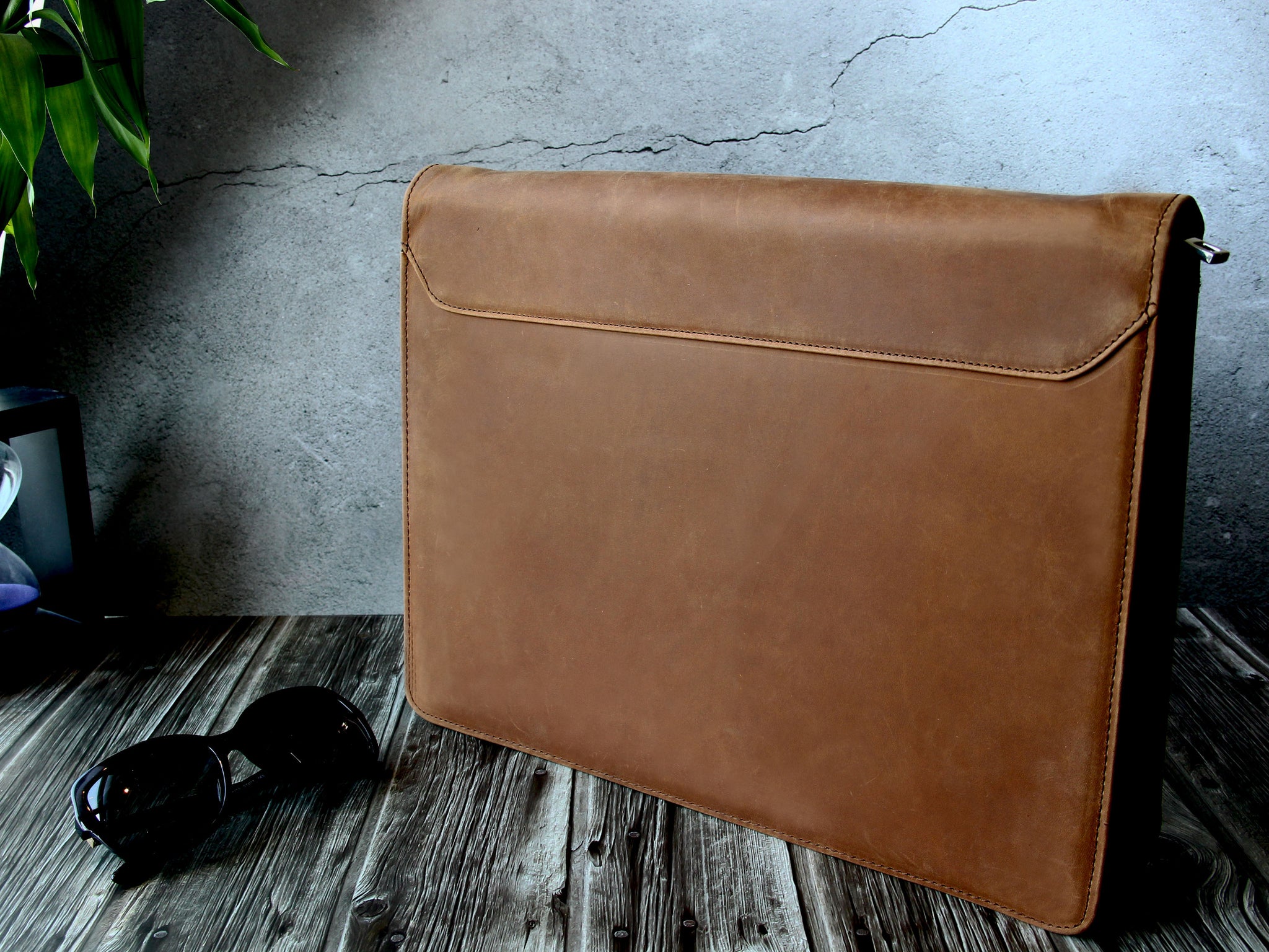 13.3 Leather Laptop Bag, Leather Portfolio Binder for Men – Unihandmade