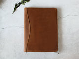 Vintage Leather 3 Ring Binder Portfolio, A4 Size Document Folder for Up to 12.9inch iPad