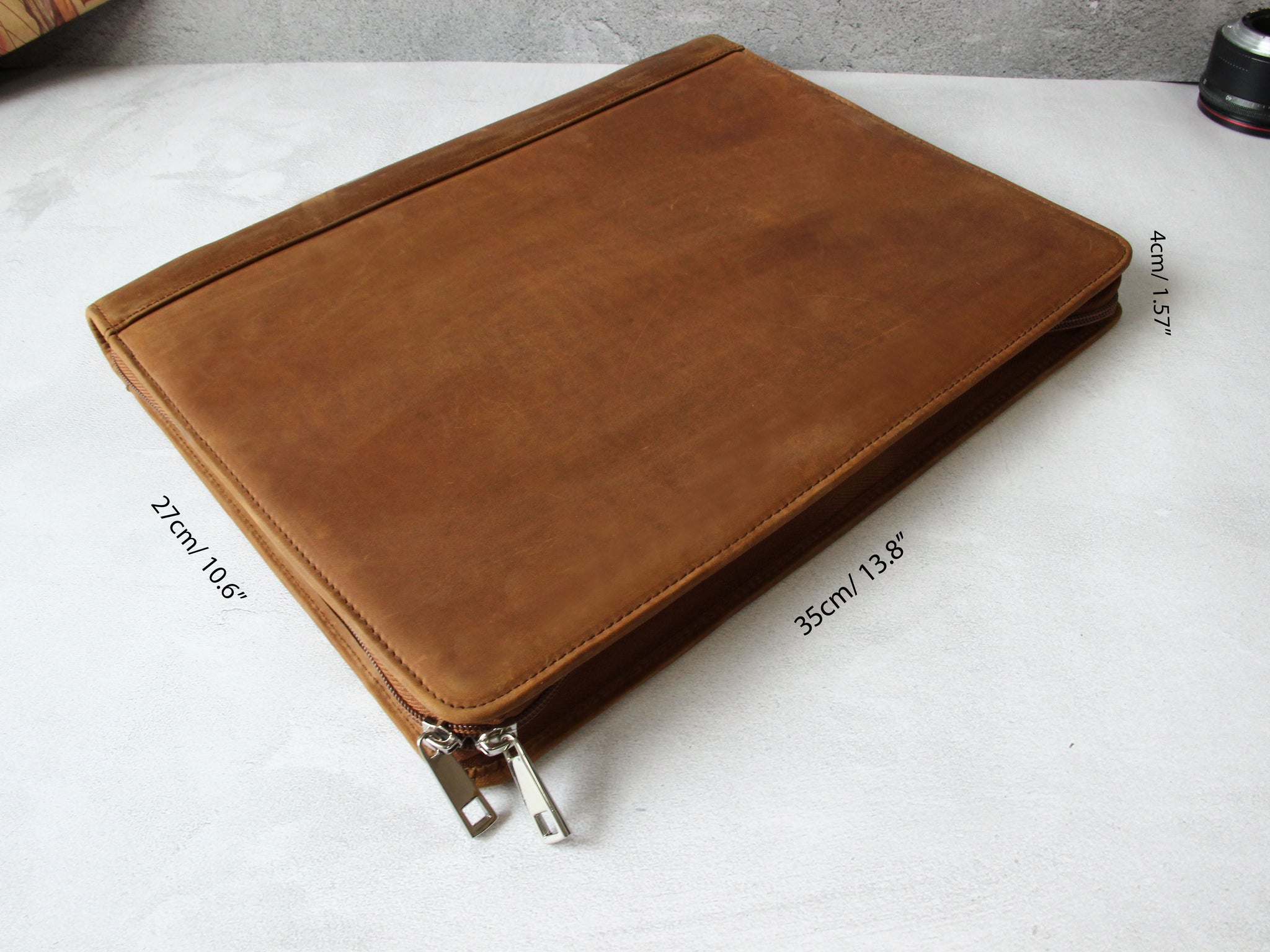 A4 leather portfolio, document holder, leather portfolio for