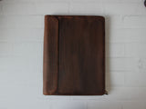 Vintage 3-Ring Binder Portfolio, Handmade Leather Holder for A4/ Legal Pad/Notepad Padfolio