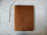 Handmade Crazy-horse Leather Clipboard Portfolio, A4 File Folder, Business Notepad Folio Letter Size