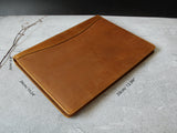 Handmade Crazy-horse Leather Clipboard Portfolio, A4 File Folder, Business Notepad Folio Letter Size