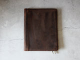 Personalised Vintage Leather Portfolio, Zipper Business Organizer, Padfolio for A4 Letter Size Notepad