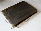 Handmade Crazy Horse Leather Portfolio, 3-Ring Binder Padfolio, Notepad Holder