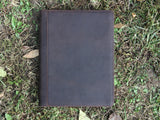 Handmade Retro-look Leather Portfolio with Notepad Holder, A4 Zipper Padfolio for 12.9 inch iPad Pro (Dark Brown)