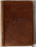 [Customised] 2PCS Distressed Vintage Leather 3 Ring Binder with Clipboard