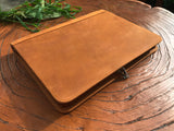 Handmade Personalised Genuine Leather Portfolio, Leather 3 Ring Binder Padfolio MacBook 13"