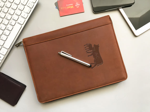 Handmade Personalised Genuine Leather Padfolio, Fits for iPad 11