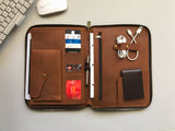 Handmade Personalised Genuine Leather Padfolio, Fits for iPad 11"/ 10.5"/ 9.5"