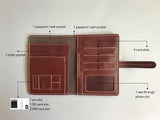 Personalized Handmade Genuine Leather Passport Holder, Slim Leather Wallet with SIM/ SD Card Slots