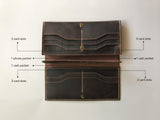 Personalised Crazy Horse Leather Wallet with Multi Card Slots, Slim Long Wallet with Phone Pocket